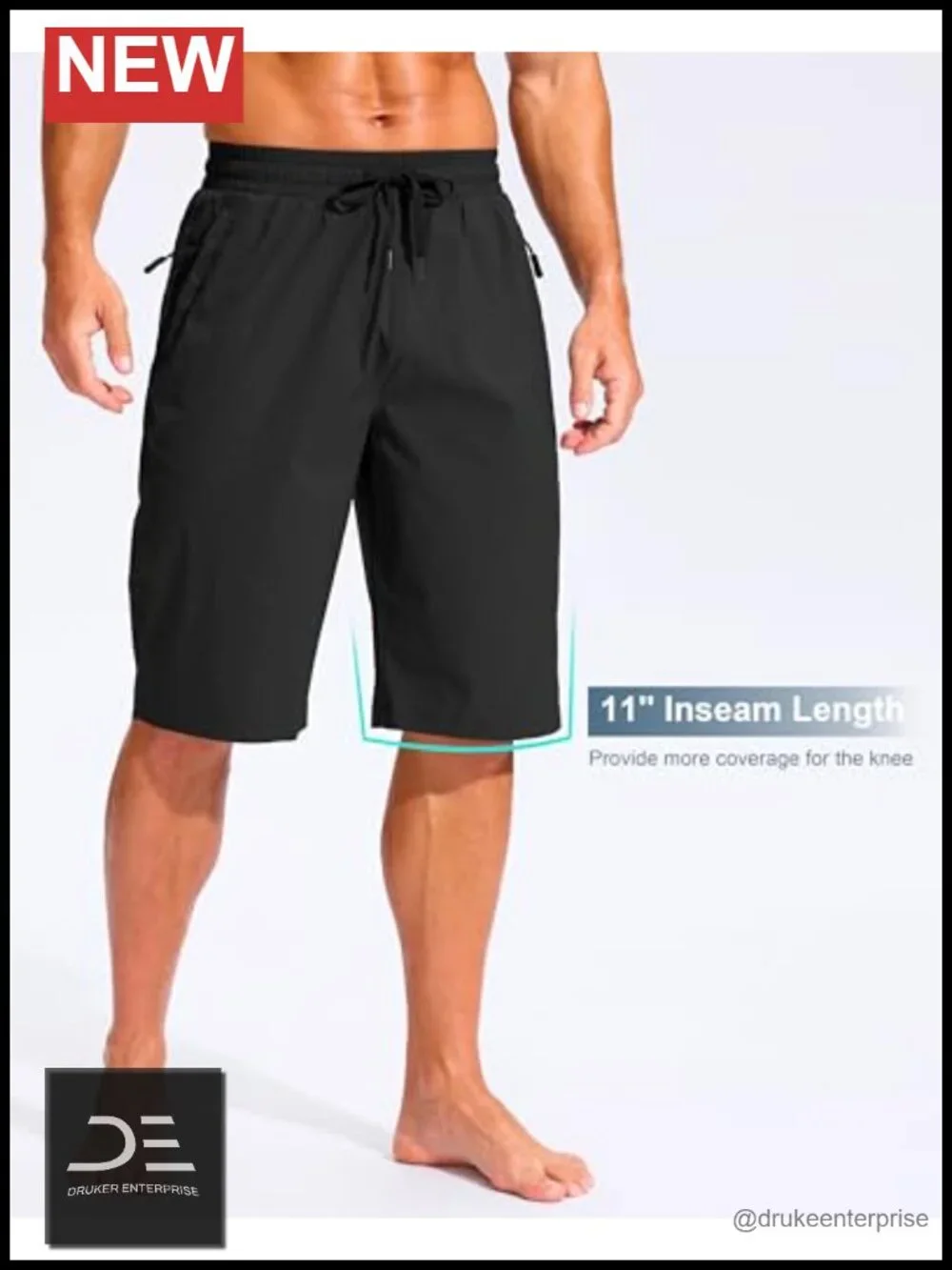 Men's Board Shorts with 3 Zipper Pockets Quick Dry Swim Trunks 11